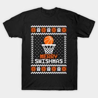 Merry Swishmas Basketball Ugly Sweater T-Shirt